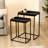 Athallia Metal Nesting Table for Living Room Furniture, Modern Nest of End Table, Side Tables with Glass Top
