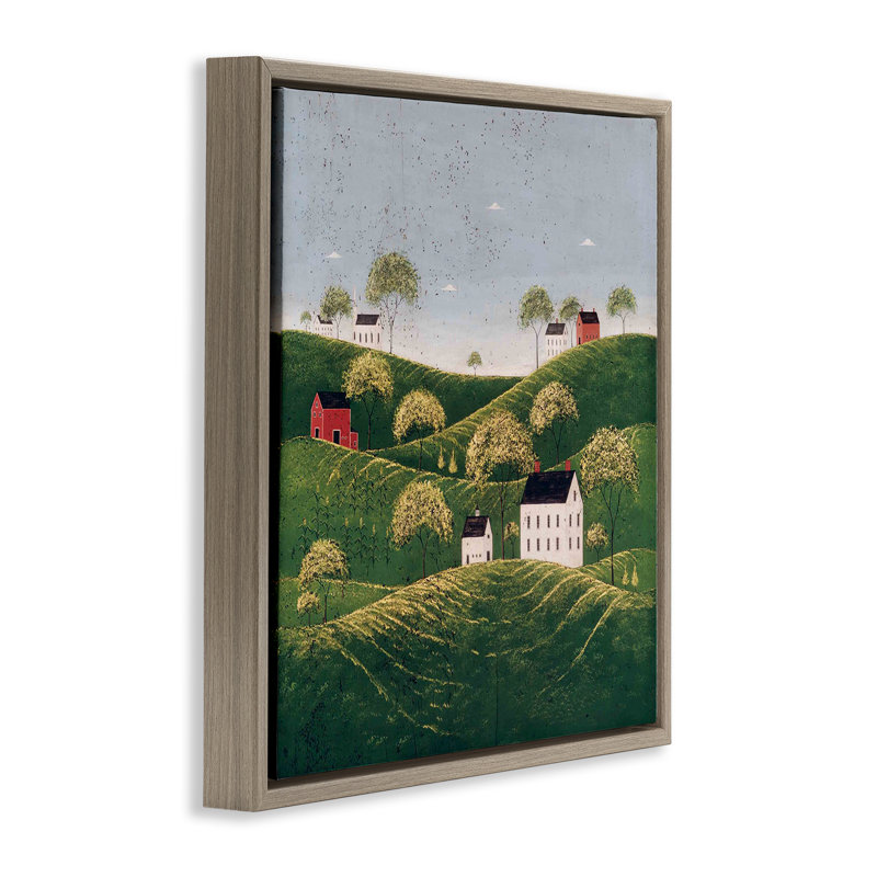 Cadre flottant Rolling Hills in Countryside Village, conception de Warren Kimble, H 18 po x l 18 po