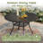 Calva Round Metal Outdoor Dining Table With Umbrella Hole , 47.2'' in. W 47.2'' in. D-1513216276