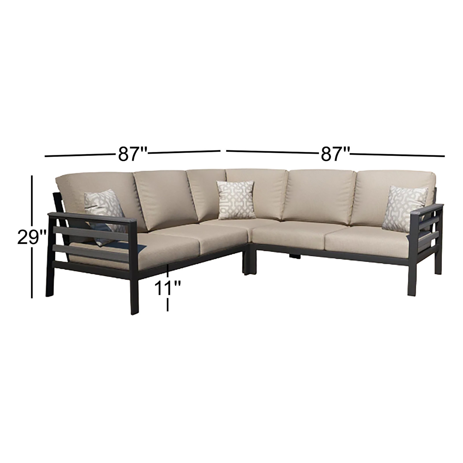 Townsend 87" Sunbrella® Patio Sofa, Cast Silver Sunbrella®
