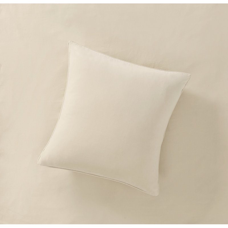 Brooklyn Loom Matte Cotton Velvet European Sham, Off-White