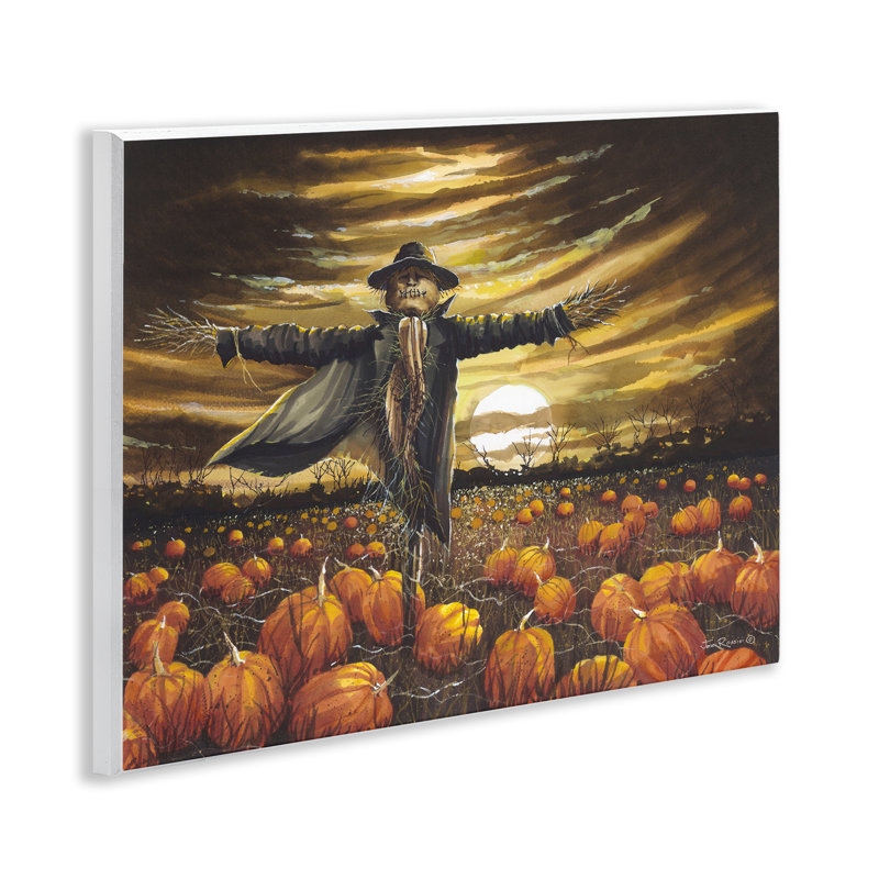 «Scarecrow in Pumpkin Field» par John Rossini