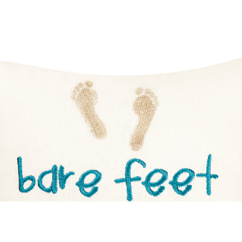 Bare Feet/Flip Flops Embroidered Throw Pillow