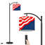 Lampe sur pied à arc avec abat-jour ajustable avec drapeau américain rouge et bleu