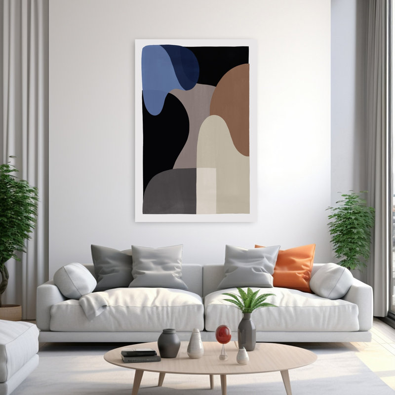 Art contemporain abstrait géométrique, H 60 po x l 40 po