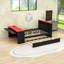 Lit plateforme avec éclairage DEL et lit gigogne simple, bureau-678787671-678787668