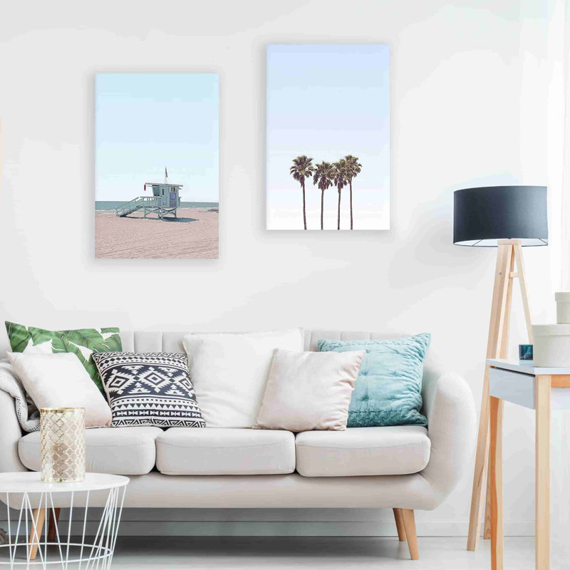 Beecher Beachside Retreat On Beach On Canvas, reproduction de 2 pièces, H 24 po x l 32 po x P 1,5 po
