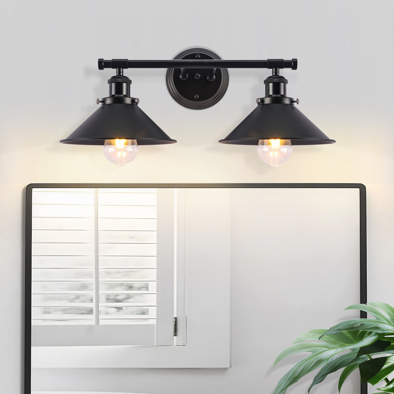 Éclairage pour salle de bain 2 lumières à intensité variable noir mat Balfor