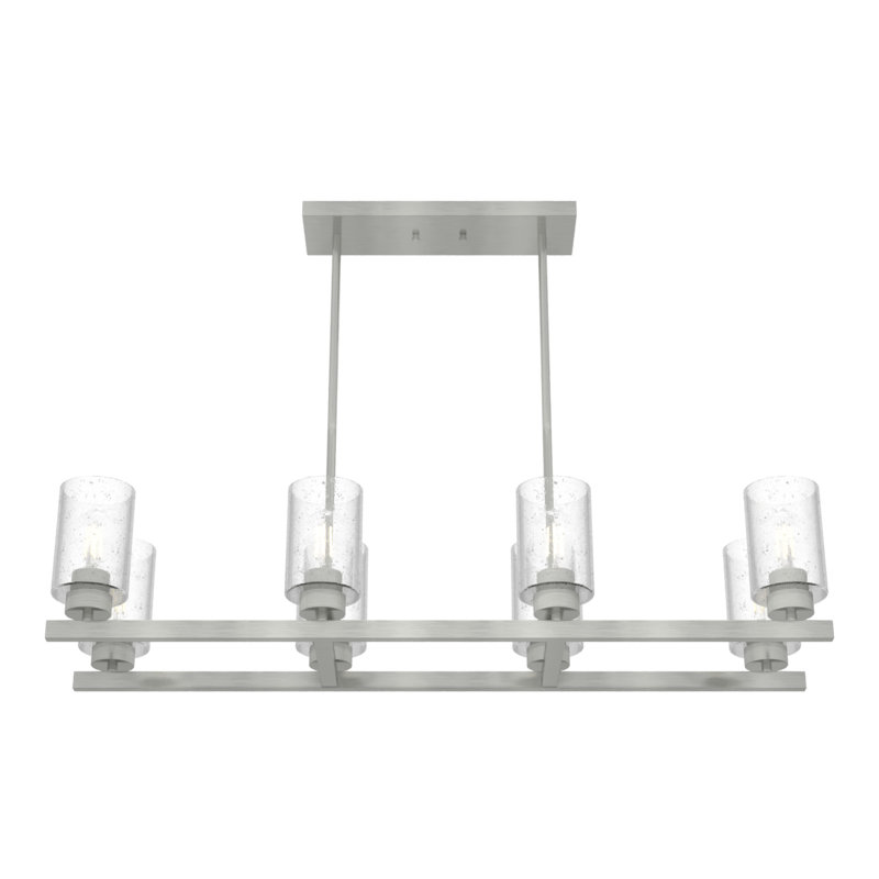 Hartland 8 - Light Kitchen Island Linear Pendant, Brushed Nickel