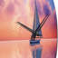 Horloge murale voilier rose et coucher de soleil-93383325