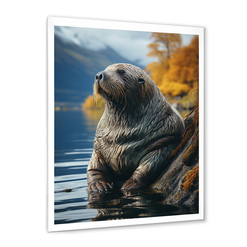 Morse des reflets côtiers sur toile, H 32 po x l 16 po x P 1 po, Cadre simple blanc