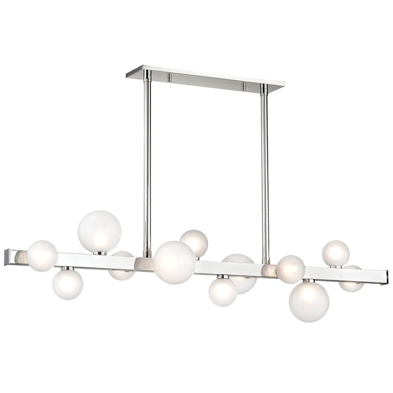 Mini Hinsdale 12 - Light Chandelier, Polished Nickel