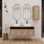 Meuble-lavabo 48 po avec 2 lavabos en céramique et armoire latérale, 4 portes à fermeture douce