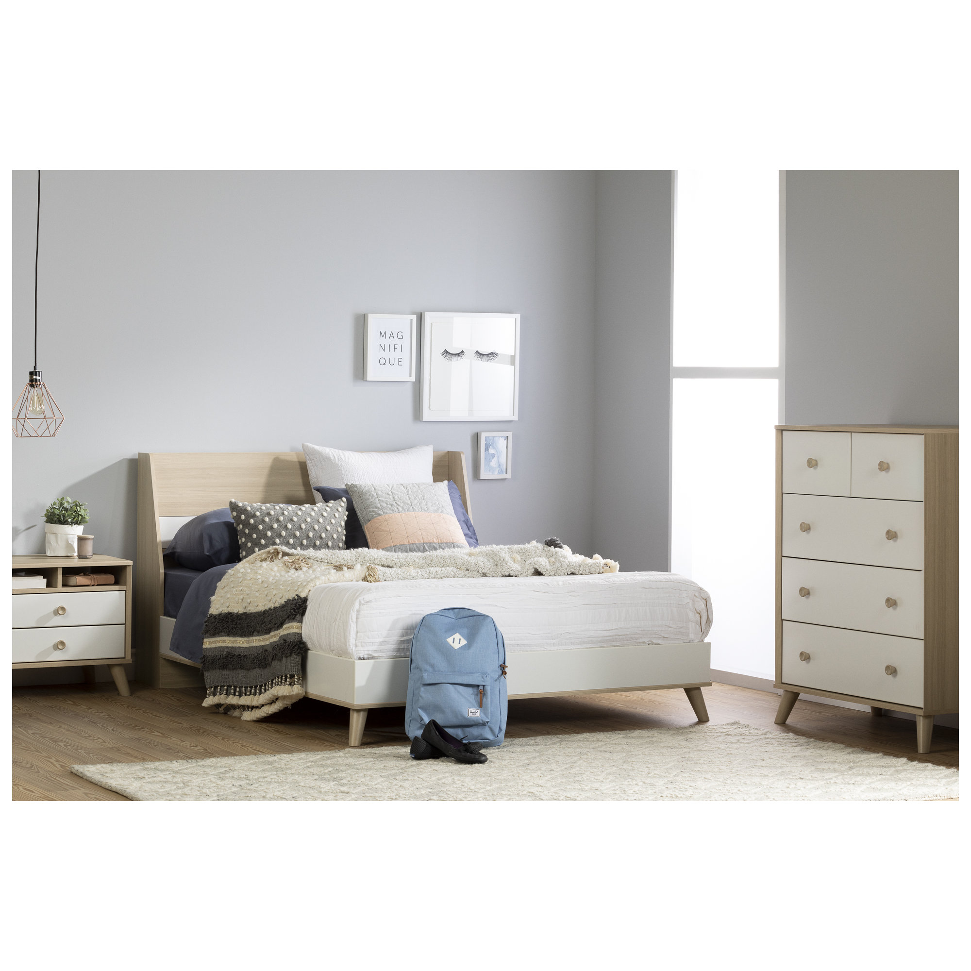 Rafferty Kids 5- Drawer Chest, Soft Elm/Pure White