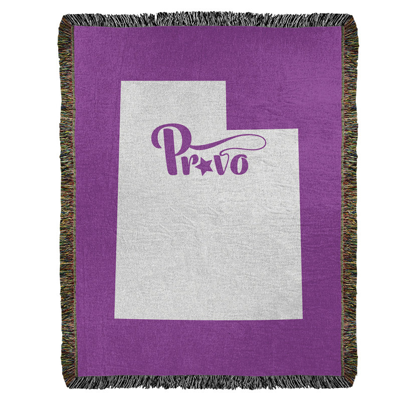 Jeté en coton tissé provo utah, l 60 po x L 80 po, Violet