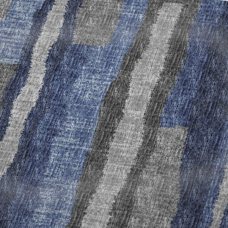 Jeté en sherpa vertical Addison, Abstrait bleu