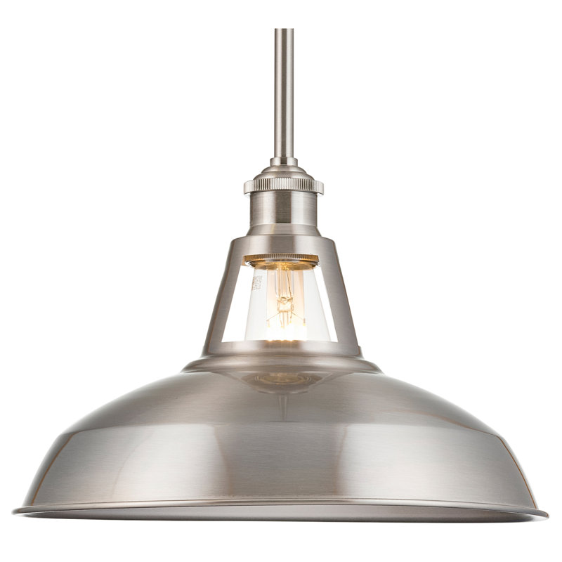 Sigala 1 - Light Single Pendant, Brushed Nickel, 15" H x 12" W x 12" D