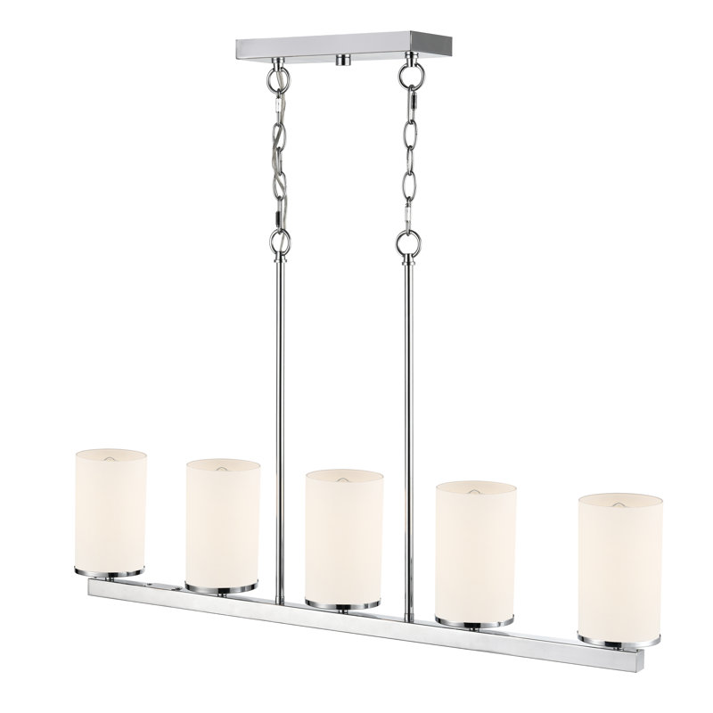 Verlana 35" 5-Light Linear Chandelier - Chrome, Chrome