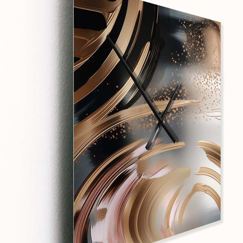 Jasveen - Horloge murale abstraite en marbre, H 28 po x l 12 po x P 1 po