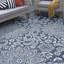 Tapis intérieur / extérieur bleu marine / gris clair Curvin-1981480438