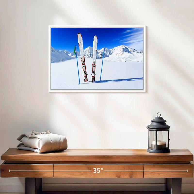 Équipement de ski, Cadre flottant blanc, 19 po x 13 po