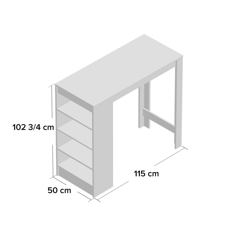 Neville Dining Table, Black/Concrete Look
