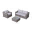Ensemble de conversation en osier pour 3 personnes avec coussins