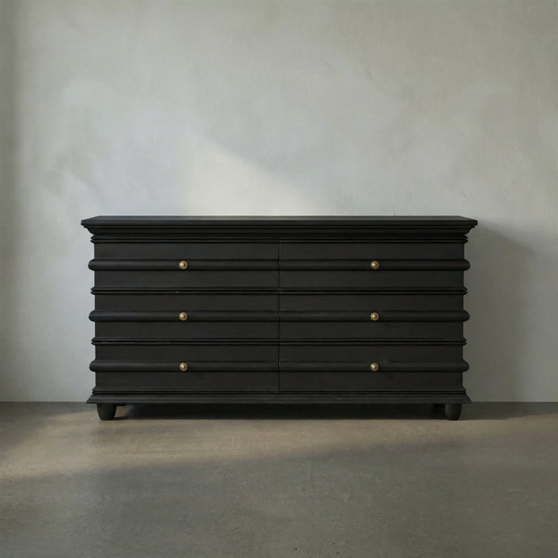 Ascona 6 - Drawer Dresser, Hand Rubbed Black