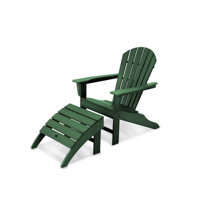 POLYWOOD South Beach Adirondack 2-Piece Set, Green