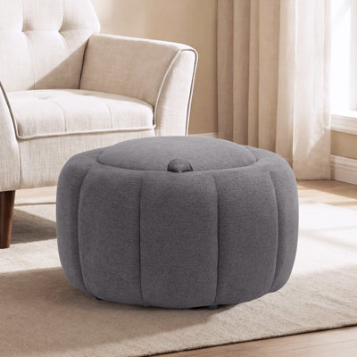27.2'' Upholstered Round Storage Ottoman