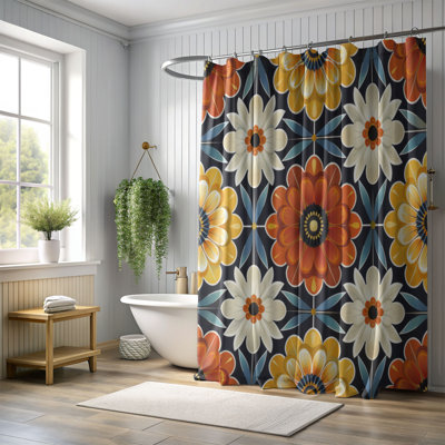 Circular Petals - Premium Shower Curtain