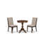 L'ensemble 3 pièces de table et chaises de cuisine comprend une table de salle à manger ronde avec piédestal et 2 chaises Parsons en tissu brun clair clair, 30 x 30 pouces, acajou-109261727-109261726