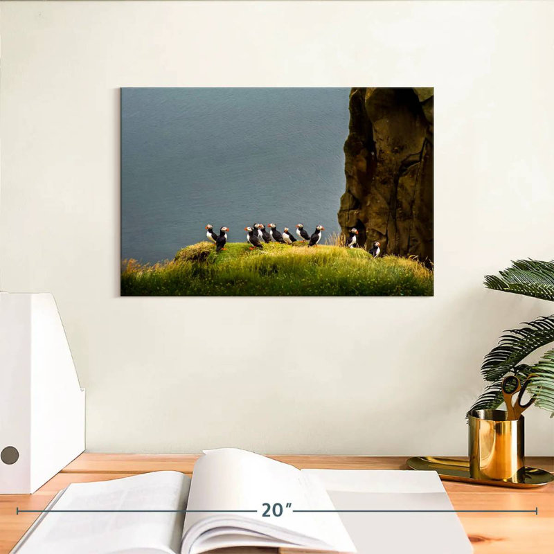 Crowle Cliff Puffin Birds, 8" H x 12" W