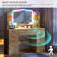 Modern Large Dressing Table with 9 Drawers, Tempered Glass Top, RGB Light Mirror, and Charging Station-1182414398