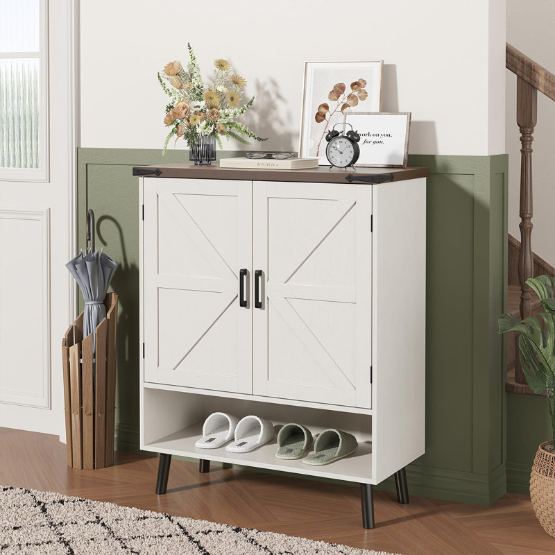 Armoire de rangement à chaussures à 5 niveaux avec portes, Bleu