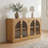 Large Storage Sideboard With Glass Doors And Unique Arched Design For Dining Room-781439060
