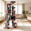 Dark Grey 79" Tall Cat Tower with Reinforced Dual Baseboard, Designed for Large Adult Cats