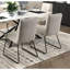 Chaises d'appoint de salle à manger modernes, tissu beige, pieds en métal noir, pieds rembourrés 2 pièces