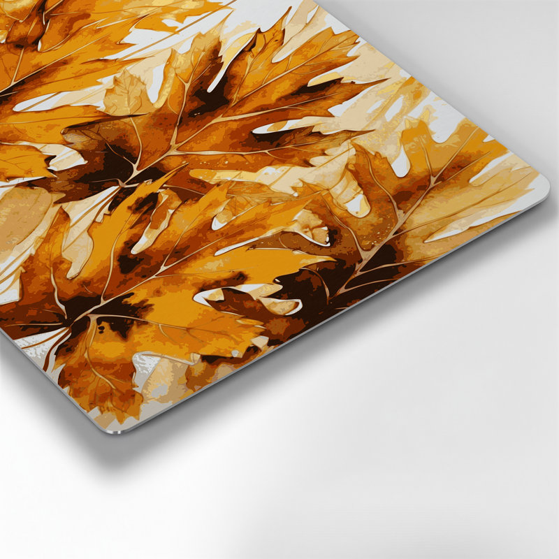 Art mural en métal feuilles de peuplier botanique brun, H 20 po x l 24 po
