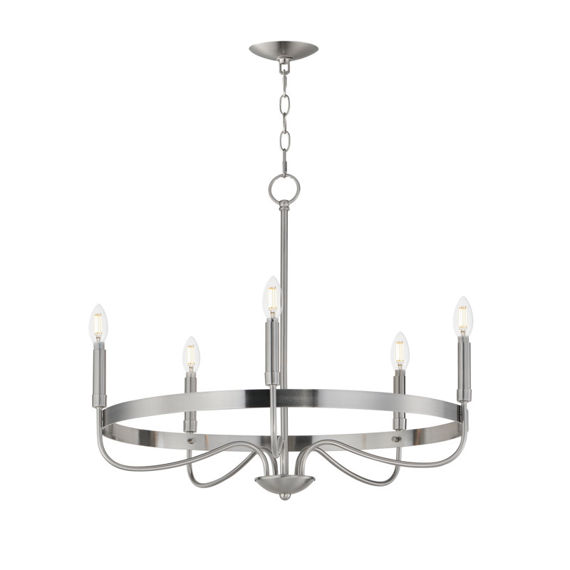 Frankie-Single-Tier Chandelier, Satin Nickel