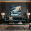Art nautique gris sur toile-1020489770