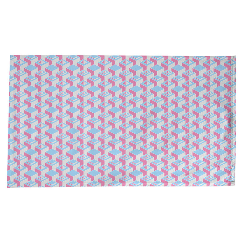 Nappe de gratte-ciels classiques, Bleu sarcelle / rose