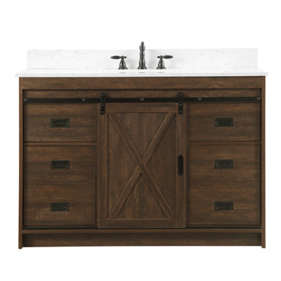 Jillian 48' Single Bathroom Vanity with Engineered Stone Top
