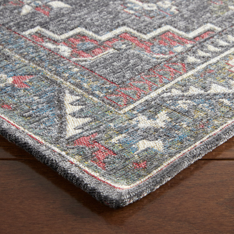 TOWN & COUNTRY LUXE Livie Forever Vintage Everwash Washable Multi-Use, Non-Slip Kitchen Runner, Gray