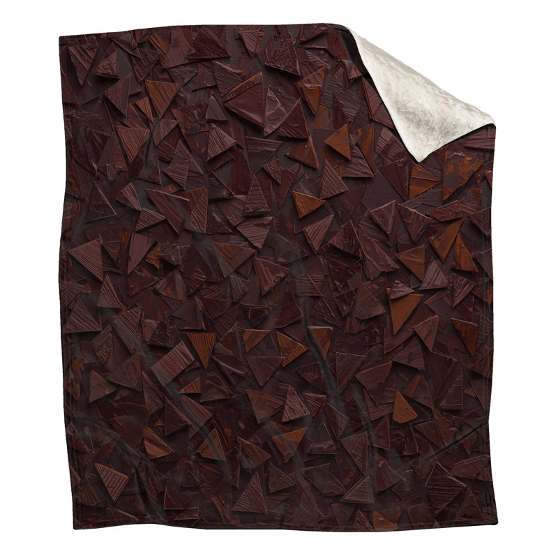 Couvertures brunes en mosaïque triangulaire, L 60 po x H 80 po