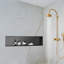 Niche de douche rectangulaire 48 "x 12" en acier inoxydable noire de calibre 18 sans carrelage