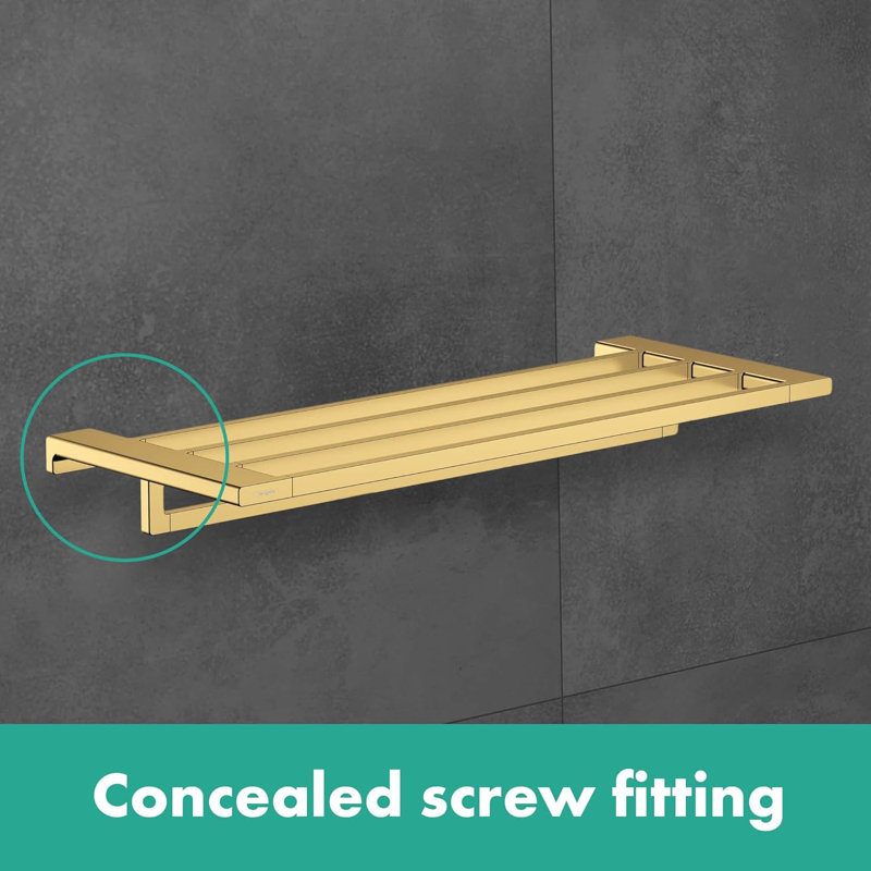Wall Mounted Towel Rack With Shelf - Durable Matte White Finish, Sturdy Metal Construction, Easy Installation With Included Mounting Hardware