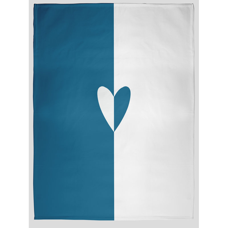 Jeté Modern Heart 30 "x 40" pour la Saint-Valentin, L 30 po x L 39,75 po, Gris foncé