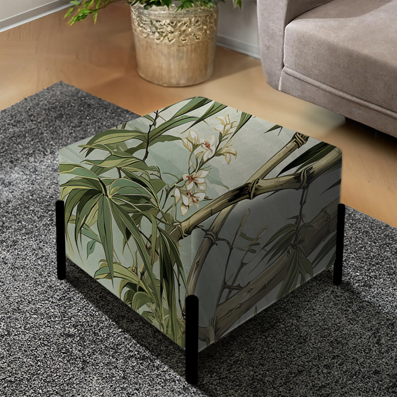 Bamboo Elegance Motif tropical - Repose-pieds carré Tropical