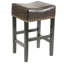 Tabouret de comptoir en faux cuir brun sans dossier